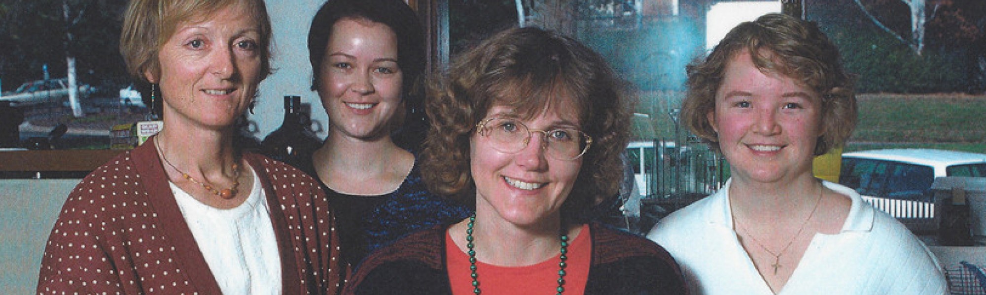 The Cancer Genetics Group at JCSMR in 1998. June Hornby, Natasha Tetlow, Maija Kohonen-Corish and Robyn Otway.