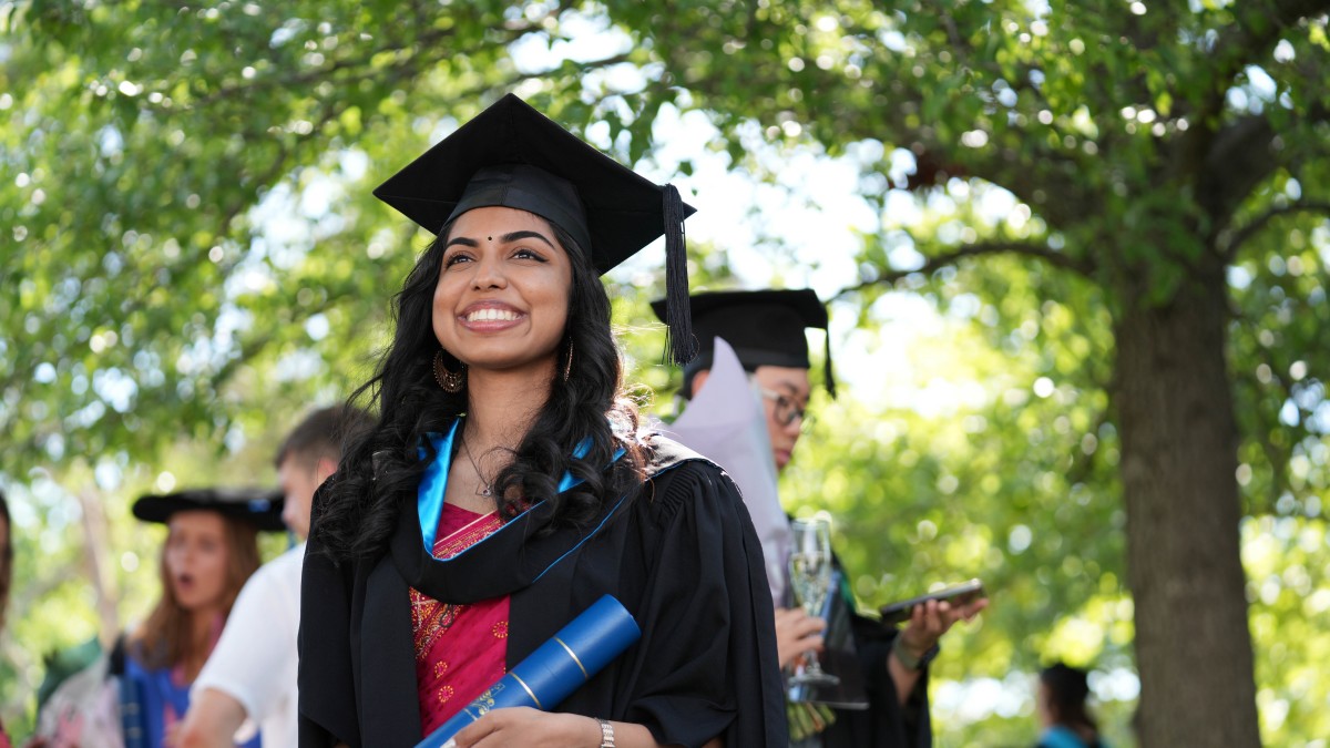Sharrada Segeran at ANU graduation day in December 2023.
