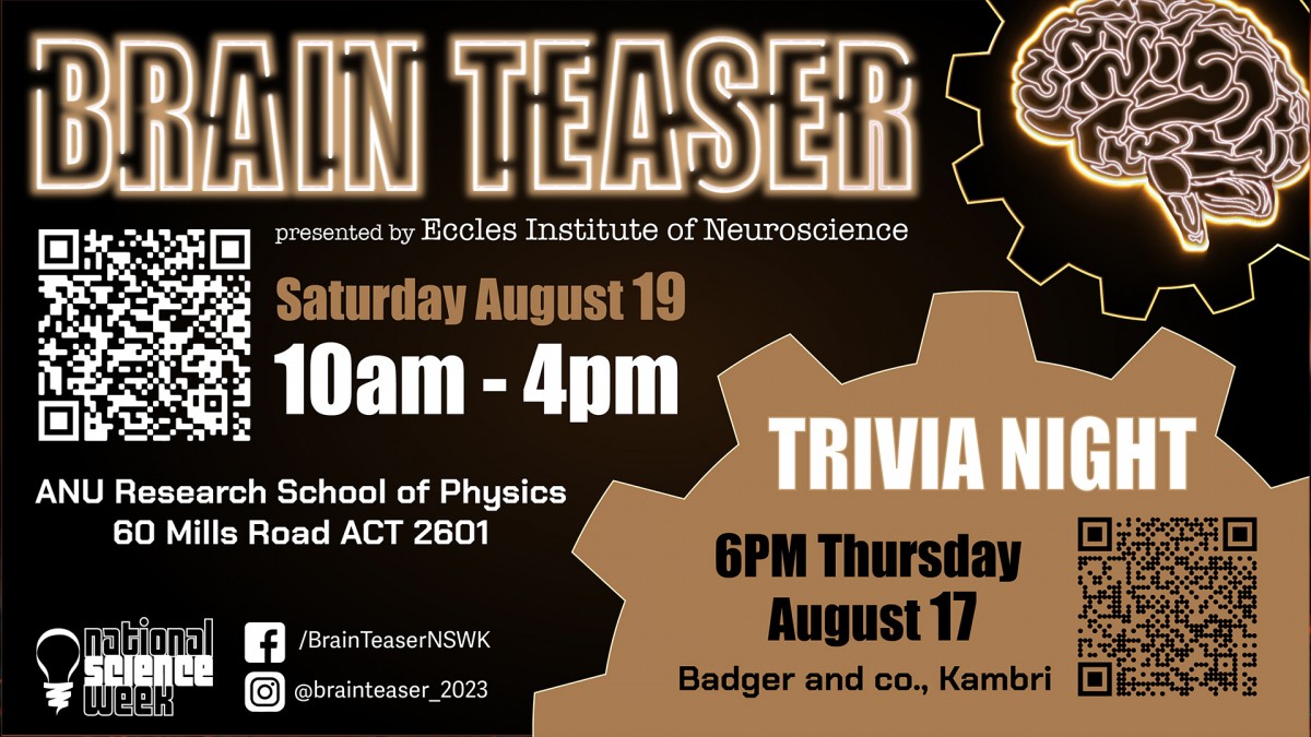 Brain Teaser event: Saturday August 19 from 10am