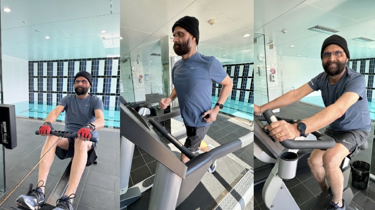 Photos of Dr Gurdial Singh training for his trek to Everest Base Camp.