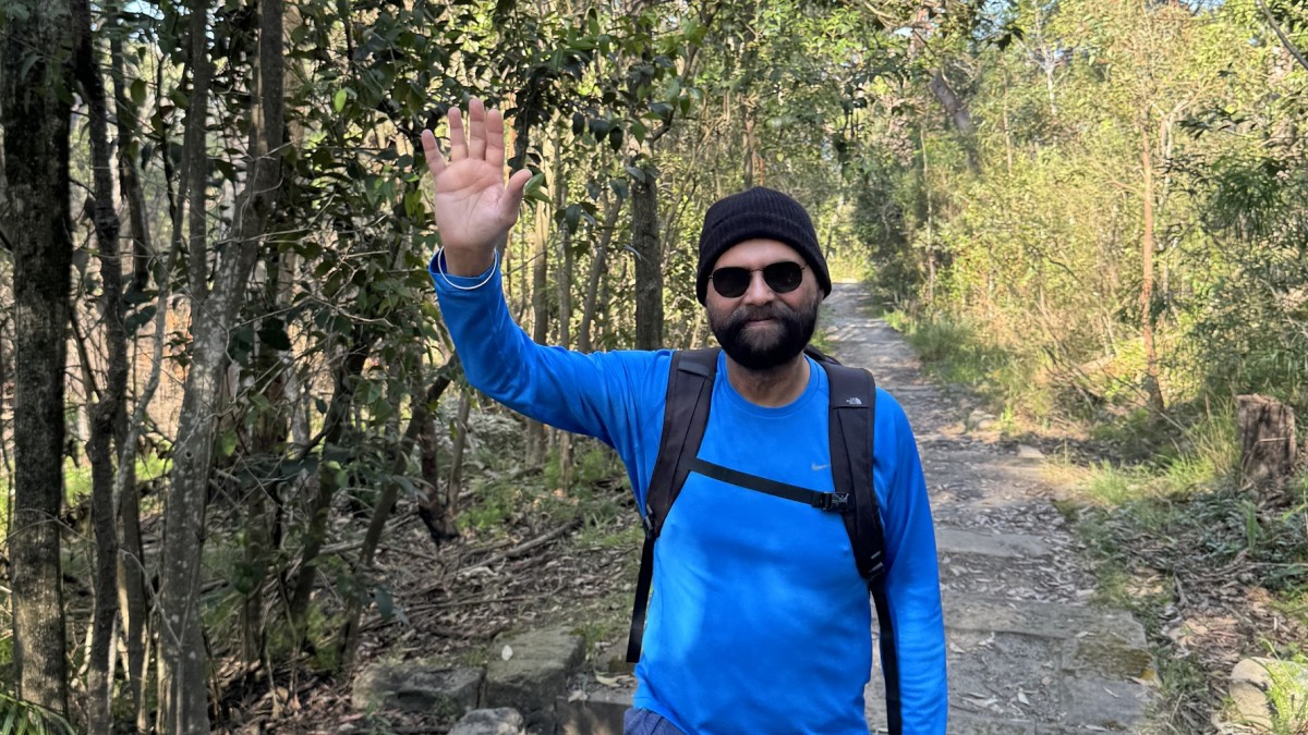 Dr Gurdial Singh out walking to prepare for his trek to Everest Base Camp.