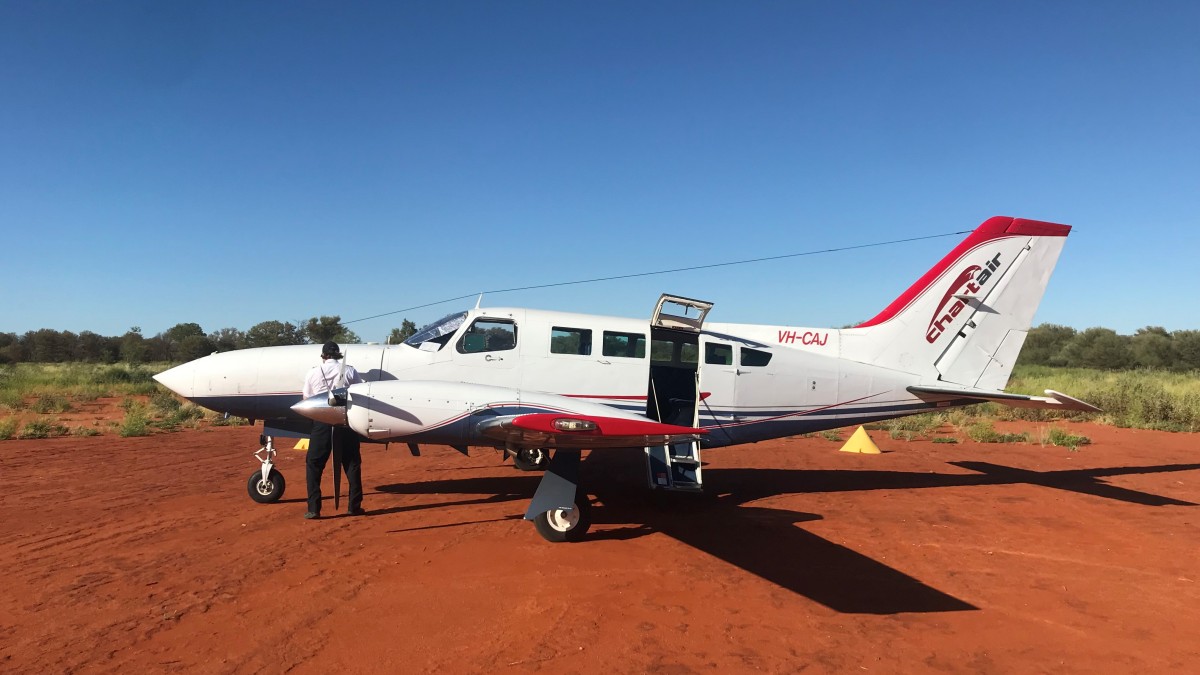 An aeroplane used for aeromedical retrievals in remote areas of the Northern Territory.