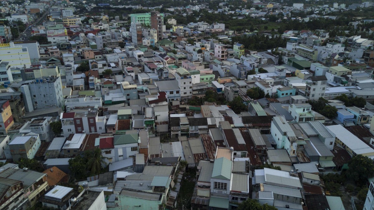 Aerial view of houses