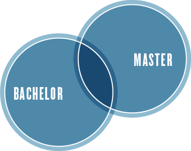 A Venn diagram with Bachelor and Master circles overlapping